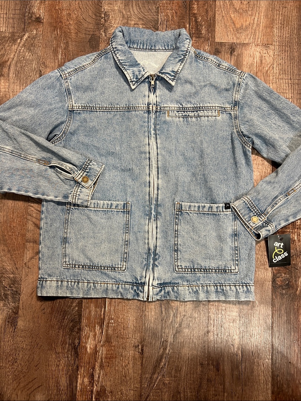 art class Light Wash Denim Zip-Up Jacket